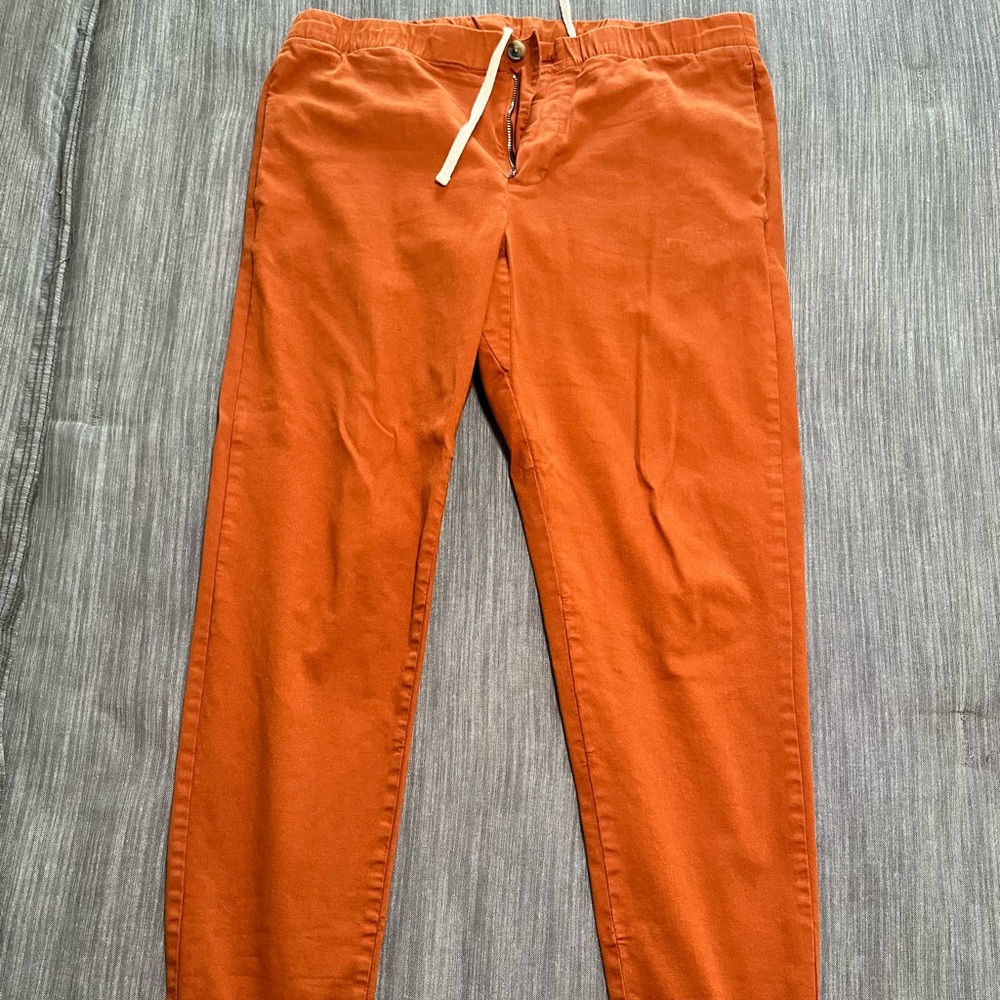 Men’s Bonobos Drawstring (Size Large) Orange Dock Pant
